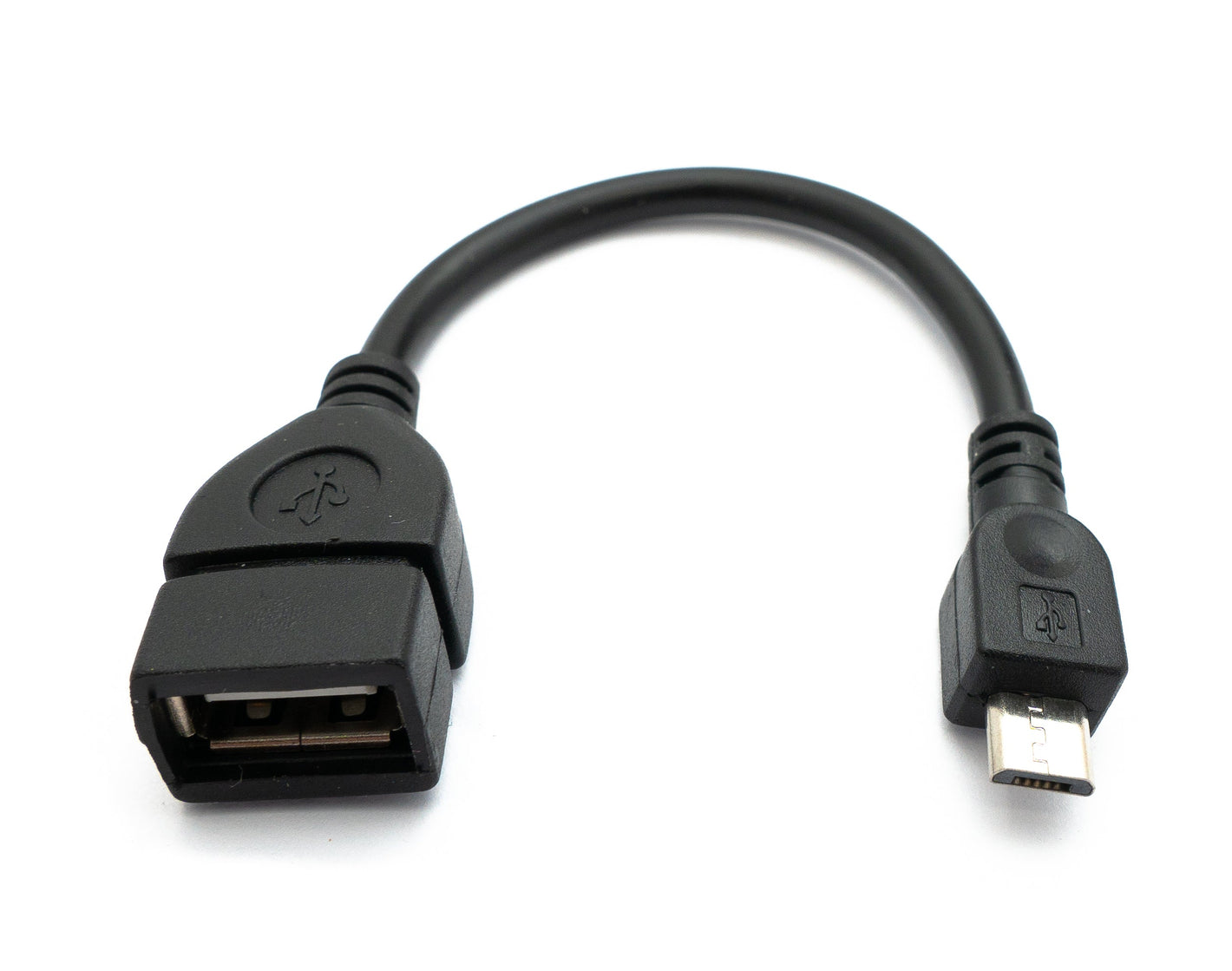 SYSTEM-S USB 2.0 Kabel 15 cm Micro B Stecker zu Typ A Buchse Adapter in Schwarz