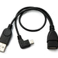 SYSTEM-S Câble USB 2.0 Y 30 cm Micro B Mâle & Type A Mâle vers A Femelle Angle Noir