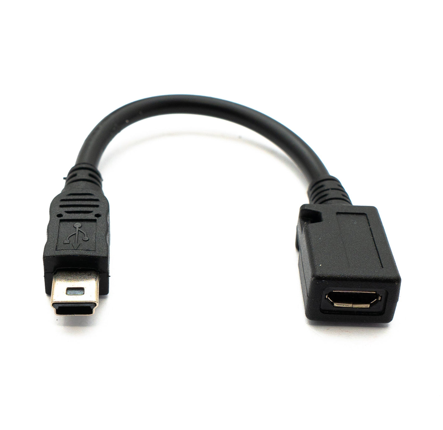 Cable USB 2.0 SYSTEM-S Adaptador mini B macho a micro hembra de 15 cm en color negro