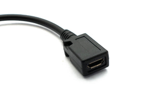 SYSTEM-S USB 2.0 cable 15 cm Mini B plug to Micro socket adapter in black