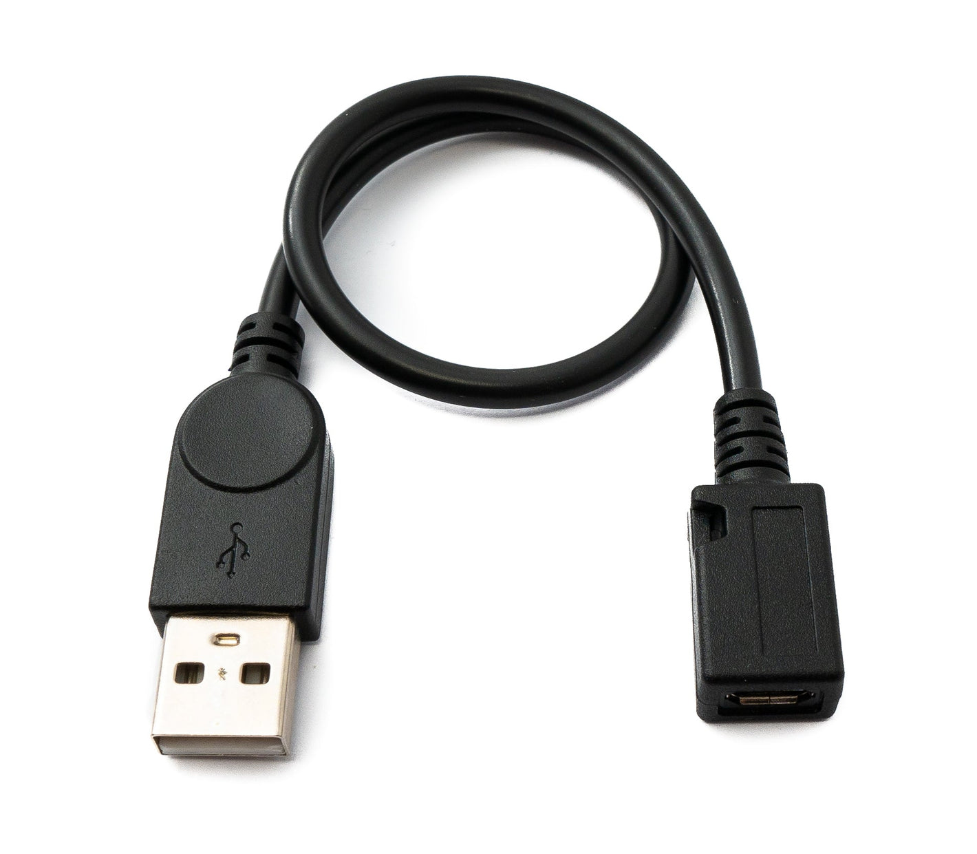 SYSTEM-S USB 2.0 Kabel 30 cm Micro B Buchse zu Typ A Stecker Adapter in Schwarz