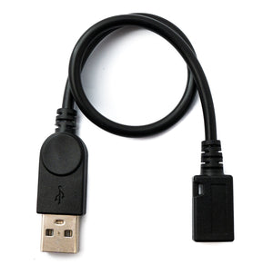 SYSTEM-S USB 2.0 cable 30 cm Micro B socket to Type A plug adapter in black