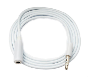 Cable de audio SYSTEM-S 100 cm estéreo AUX jack 3,5 mm macho a hembra en color blanco