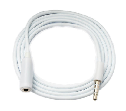 Cable de audio SYSTEM-S 100 cm estéreo AUX jack 3,5 mm macho a hembra en color blanco