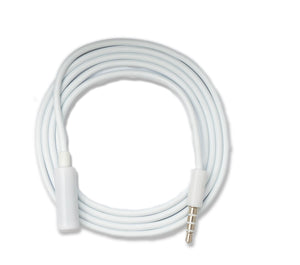 Cable de audio SYSTEM-S 100 cm estéreo AUX jack 3,5 mm macho a hembra en color blanco