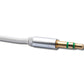 Cavo audio 150 cm jack stereo da 3,5 mm per collegare a spirale in bianco