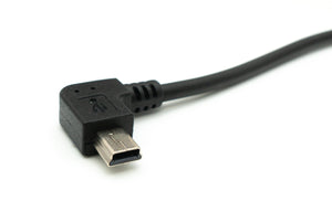 SYSTEM-S USB 2.0 cable 35 cm Mini B socket to Type A plug adapter angle in black