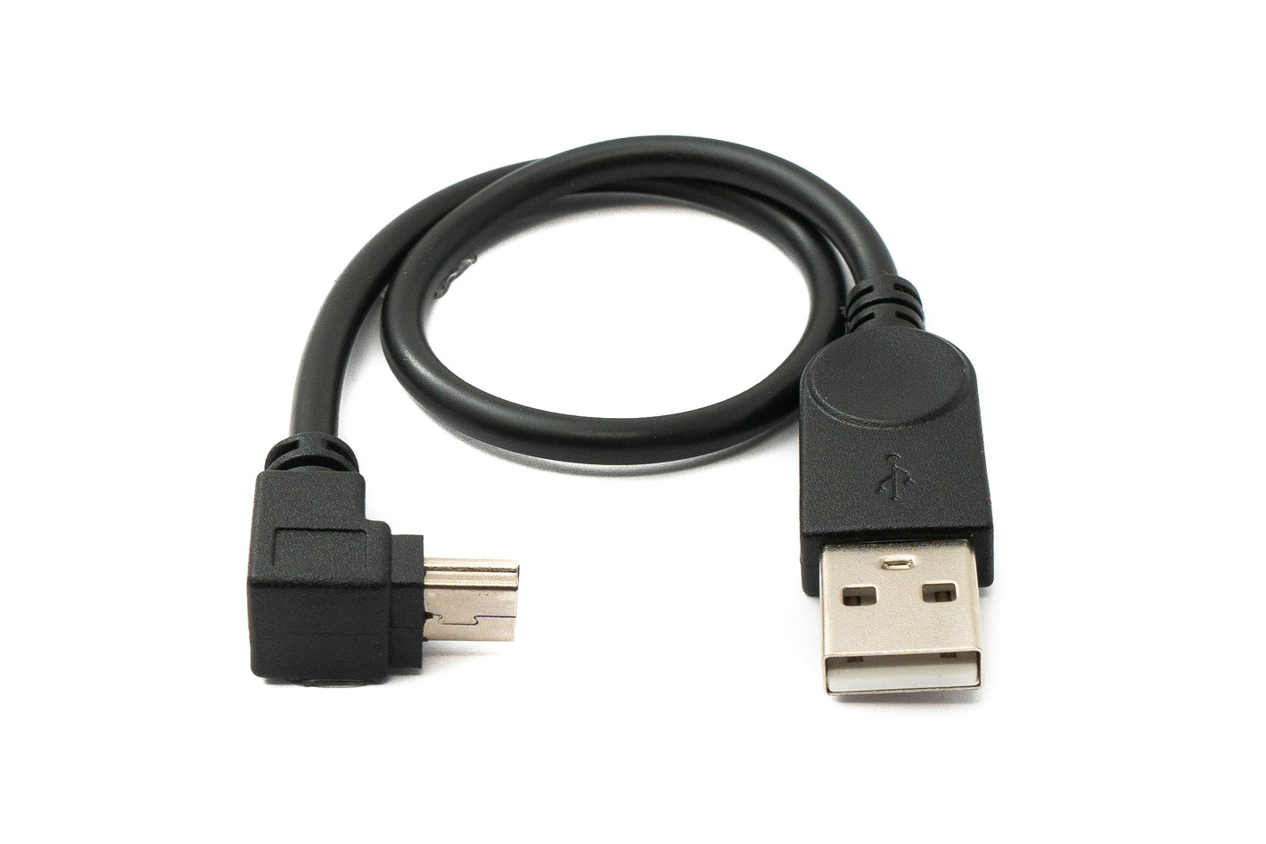 Cable USB 2.0 SYSTEM-S de 30 cm adaptador mini B macho a tipo A macho en ángulo en color negro