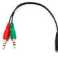 Cavo audio a Y da 20 cm, presa AUX stereo da 3,5 mm, a 2 adattatori a spina, nero