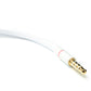 Cable Y de audio SYSTEM-S Conector auxiliar estéreo de 20 cm Conector de 3,5 mm a 2 tomas planas en blanco