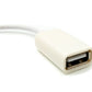 Cavo audio USB da 15 cm con spina jack da 3,5 mm su presa 2.0 tipo A AUX in bianco
