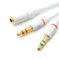 Cable Y de audio SYSTEM-S Conector auxiliar estéreo de 20 cm Conector hembra de 3,5 mm a 2 adaptadores de enchufe plano