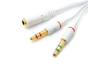 Cable Y de audio SYSTEM-S Conector auxiliar estéreo de 20 cm Conector hembra de 3,5 mm a 2 adaptadores de enchufe plano