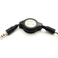 Cable de audio SYSTEM-S 80 cm estéreo AUX jack 3,5 mm conector a conector extensible negro