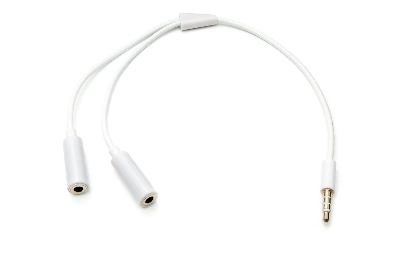 Câble audio Y SYSTEM-S Jack AUX stéréo 20 cm Adaptateur fiche 3,5 mm vers 2 prises en blanc