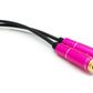 Cable Y de audio SYSTEM-S de 30 cm con conector auxiliar estéreo de 3,5 mm macho a 2 adaptadores hembra, color negro