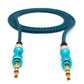 Cable de audio SYSTEM-S 100 cm estéreo AUX jack 3.5mm macho a macho trenzado en color azul