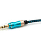 Cable de audio SYSTEM-S 100 cm estéreo AUX jack 3.5mm macho a macho trenzado en color azul