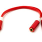 Cable Y de audio SYSTEM-S Conector auxiliar estéreo de 20 cm Conector de 3,5 mm a 2 tomas planas en rojo