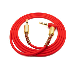 SYSTEM-S Audio Cable 100cm Stereo AUX Jack 3.5mm Male to Male Angled Anti-Kink