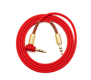 SYSTEM-S Audio Cable 100cm Stereo AUX Jack 3.5mm Male to Male Angled Anti-Kink