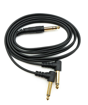 SYSTEM-S Audio Y Kabel 150cm 6,35mm Stereo AUX Klinke Stecker & Stecker zu Stecker Winkel