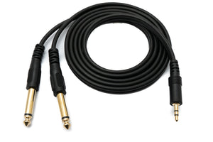 Audio Y cable 150cm 6.35 mm stereo AUX jack plug & plug to 3.5 mm plug