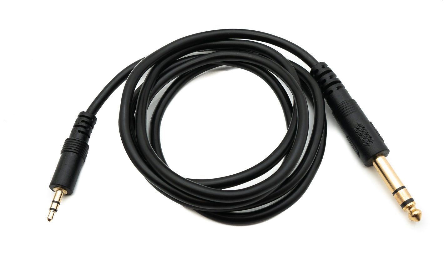 SYSTEM-S Audio Kabel 150 cm Stereo AUX Klinke 6,35 mm Stecker zu Stecker Winkel Schwarz