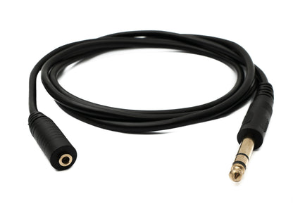 SYSTEM-S Audio Cable 150 cm Stereo AUX Jack 6.35 mm Male to 3.5 mm Female Black