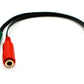 SYSTEM-S Cable de audio en Y, conector AUX estéreo de 20 cm, conector de 3,5 mm a 2 tomas planas, negro