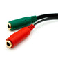SYSTEM-S Cable de audio en Y, conector AUX estéreo de 20 cm, conector de 3,5 mm a 2 tomas planas, negro