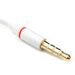 Cable de audio SYSTEM-S de 15 cm estéreo AUX jack 3,5 mm macho a hembra plano en color blanco
