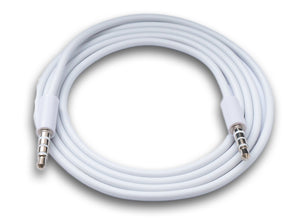 SYSTEM-S Audio Cable 100 cm Stereo AUX Jack 3.5 mm Male to Male in White