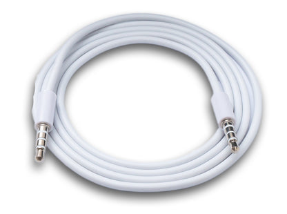 Cable de audio SYSTEM-S 100 cm estéreo AUX jack 3,5 mm macho a macho en color blanco