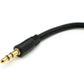 Cable Y de audio SYSTEM-S de 20 cm, conector auxiliar estéreo de 3,5 mm macho a 2 adaptadores hembra, negro