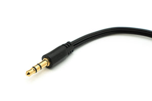 Cable Y de audio SYSTEM-S de 20 cm, conector auxiliar estéreo de 3,5 mm macho a 2 adaptadores hembra, negro