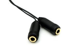 SYSTEM-S Audio Y cable 100 cm stereo AUX jack 3.5 mm plug to 2x socket extendable