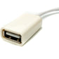 Cable USB de Audio SYSTEM-S de 15 cm con clavija jack de 3,5 mm a toma 2.0 Tipo A AUX en blanco