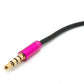 Cable Y de audio SYSTEM-S de 30 cm con conector auxiliar estéreo de 3,5 mm macho a 2 adaptadores hembra, color negro