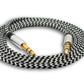 Cable de audio SYSTEM-S 100 cm estéreo AUX jack 3.5mm macho a macho trenzado en gris
