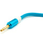 Cable Y de audio SYSTEM-S Conector auxiliar estéreo de 20 cm Conector de 3,5 mm a 2 tomas planas en azul
