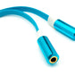 Cable Y de audio SYSTEM-S Conector auxiliar estéreo de 20 cm Conector de 3,5 mm a 2 tomas planas en azul