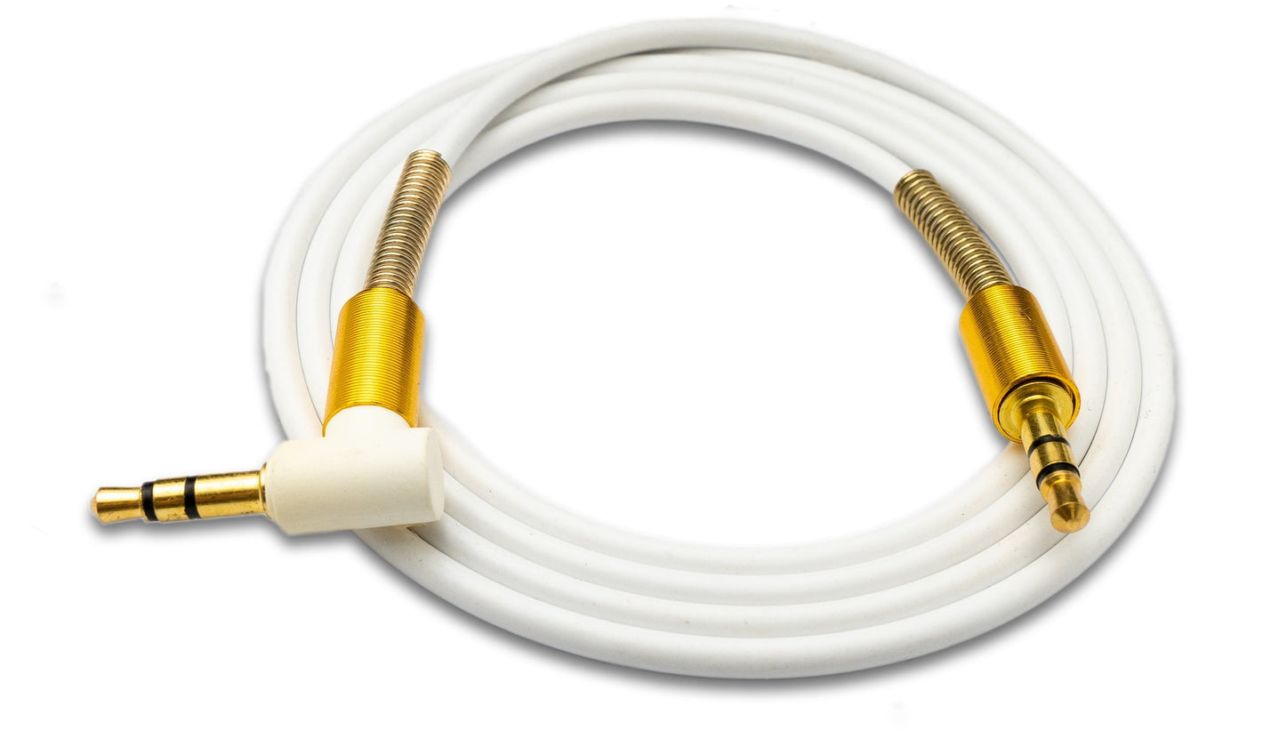 SYSTEM-S Audio Kabel 100cm Stereo AUX Klinke 3,5 mm Stecker zu Stecker Winkel Knickschutz