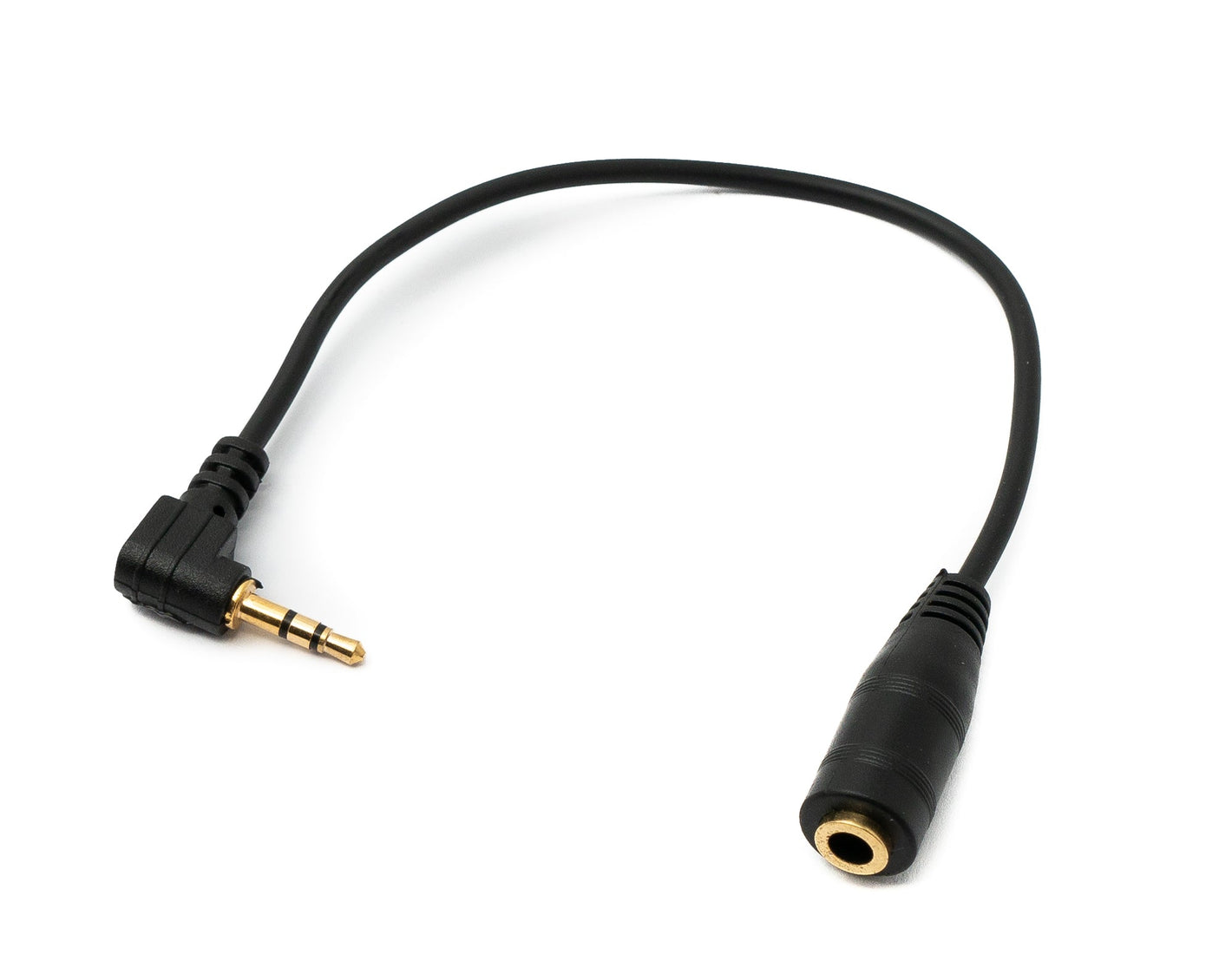 Cavo audio jack stereo AUX da 15 cm, spina da 2,5 mm, presa ad angolo da 3,5 mm, nero