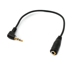 Cable de Audio SYSTEM-S 15 cm Conector AUX Estéreo Macho de 2,5 mm a Hembra de 3,5 mm Ángulo Negro