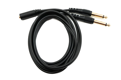 SYSTEM-S Audio Y Kabel 150 cm Stereo AUX Klinke 6,35mm Stecker & Stecker zu 3,5 mm Buchse