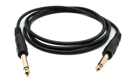 SYSTEM-S Audio Kabel 150 cm Stereo AUX Klinke 6,35 mm Stecker zu Stecker in Schwarz