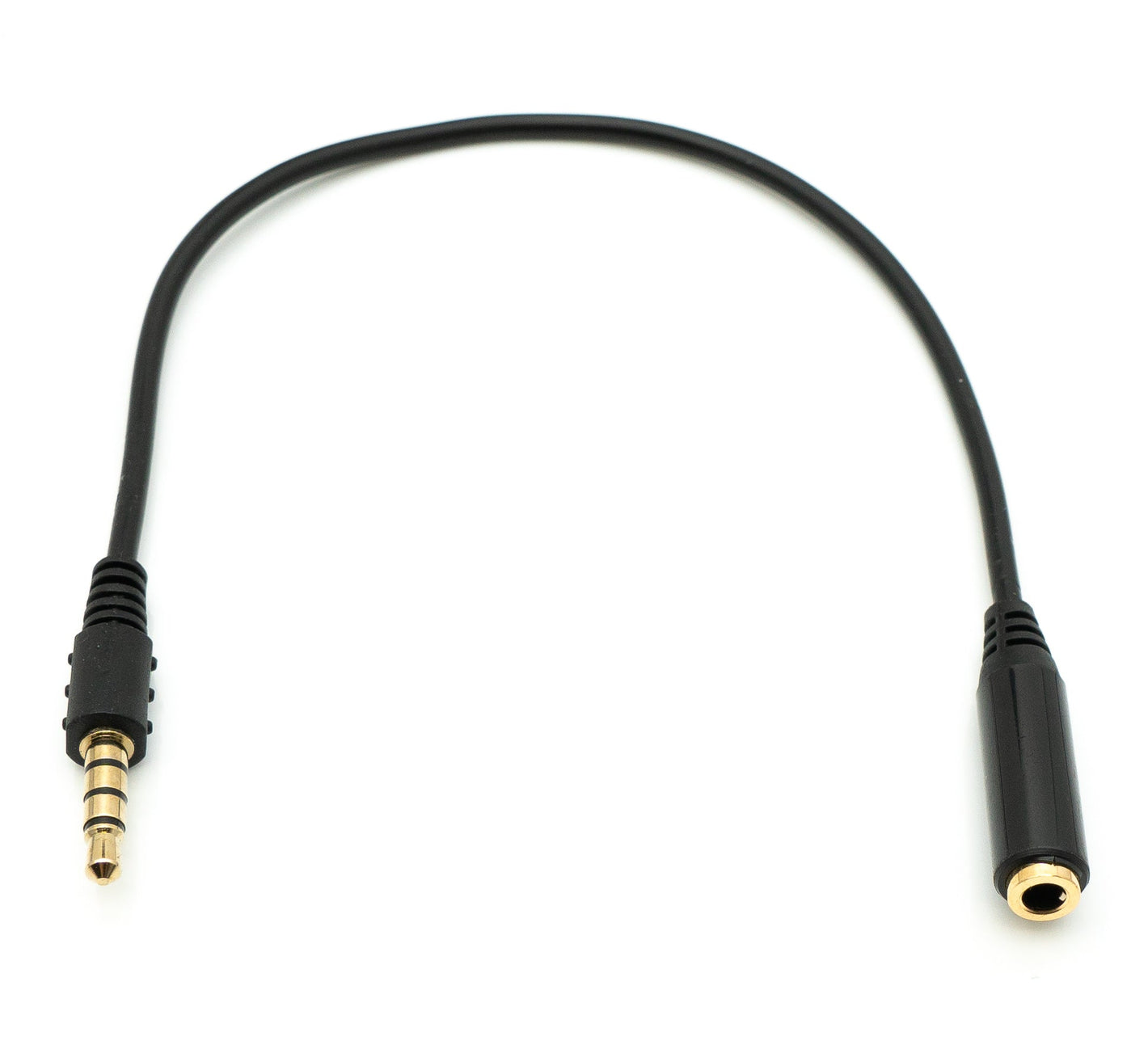 SYSTEM-S Audio Kabel 25 cm Stereo AUX Klinke 3,5 mm Stecker zu Buchse in Schwarz