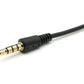 Cable de audio SYSTEM-S de 25 cm estéreo AUX jack 3,5 mm macho a hembra en color negro