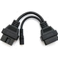 SYSTEM-S OBD cable 20 cm OBD 2 socket for Mitsubishi 12 pin in black for car diagnostics